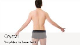  Presentation with book wide open - Presentation theme featuring back men - young handsome shirtless man background and a lemonade colored foreground