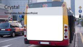  Presentation with bus - Theme having back of a bus background and a light blue colored foreground