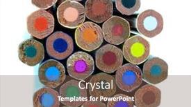  Presentation with color pencils - Colorful slide deck enhanced with back of color pencils backdrop and a tawny brown colored foreground