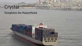  Presentation with container ship - Slides enhanced with back of container ship more like this one in my portfolio background and a light gray colored foreground