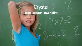  Presentation with wrong thinking - Theme having back of her head background and a ocean colored foreground