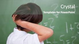  Presentation with thinking - Amazing PPT theme having back of his head backdrop and a gray colored foreground