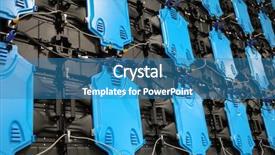  Presentation with video - Colorful PPT layouts enhanced with back of large composite video backdrop and a teal colored foreground