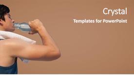  Presentation with drinking water - Presentation having back of man drinking water background and a  colored foreground