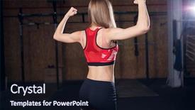  Presentation with weight loss woman showing - Audience pleasing theme consisting of back of sports woman show backdrop and a  colored foreground