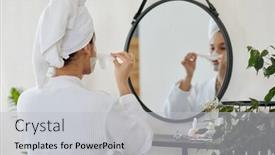  Presentation with white sheet - Presentation enhanced with back-of-young-woman background and a light gray colored foreground