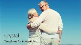  Presentation with family tourism - Beautiful presentation theme featuring back old days - family age travel tourism backdrop and a light blue colored foreground