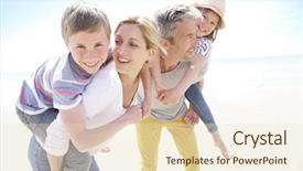  Presentation with autobiography for kids - Slides with back old days - parents giving piggyback ride background and a lemonade colored foreground