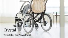  Presentation with old days - Slide deck enhanced with back old days - wheelchair of nursing home background and a sky blue colored foreground