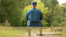  Presentation with military briefing - Slide set with back on the camp chair background and a  colored foreground