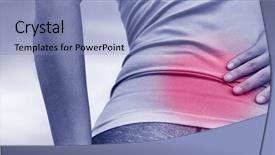  Presentation with back pain - Beautiful PPT theme featuring back pain inflammation red zone backdrop and a light blue colored foreground