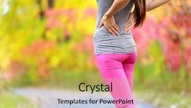  Presentation with kidneys pain or lower back - Amazing slide set having back pain running woman backdrop and a yellow colored foreground