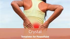  Presentation with sport injury - PPT theme consisting of back-pain-sport-injury-woman background and a coral colored foreground