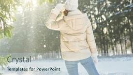  Presentation with winter - Presentation theme featuring back-portrait-of-a-girl background and a lemonade colored foreground