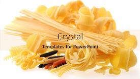  Presentation with macaroni - Theme having back projected lighted macaroni pasta background and a yellow colored foreground