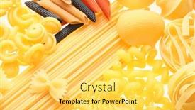  Presentation with macaroni - Slides with back projected lighted macaroni pasta background and a yellow colored foreground