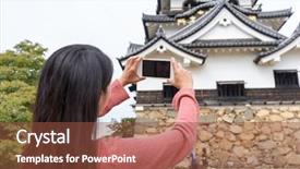  Presentation with rear view of bodyguard - PPT layouts enhanced with back rear view of woman background and a tawny brown colored foreground