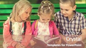  Presentation with well being for kids - Cool new slides with back school free - little kids watching notes backdrop and a  colored foreground