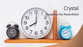  Presentation with alarm - Cool new PPT theme with back school night - alarm and wall clock backdrop and a white colored foreground