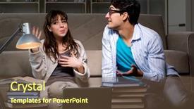  Presentation with coaches and students - Amazing slide deck having back school night - two students studying late preparing backdrop and a  colored foreground