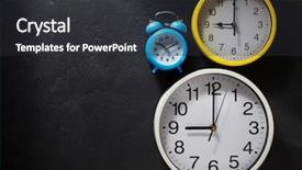  Presentation with clock - Slide deck with back school night - wall clock at black background background and a dark gray colored foreground
