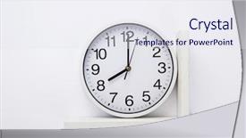  Presentation with poster on white wall above - Cool new theme with back school night - wall clock at wooden shelf backdrop and a sky blue colored foreground