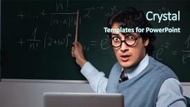  Presentation with math teacher - PPT theme consisting of back school night - young math teacher in front background and a  colored foreground