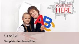  Presentation with back school - PPT theme consisting of back to school season opening background and a soft green colored foreground