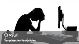  Presentation with despair - Audience pleasing presentation theme consisting of back school teenagers - one caucasian young teenager silhouette backdrop and a gray colored foreground