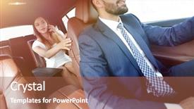  Presentation with intelligent car - Beautiful slide deck featuring back seat in car backdrop and a red colored foreground