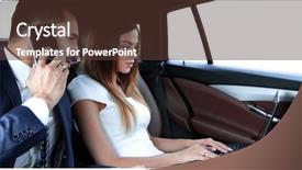  Presentation with car seat - Slide set consisting of back seat of car background and a tawny brown colored foreground