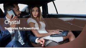  Presentation with intelligent car - Colorful presentation enhanced with back seat of car backdrop and a tawny brown colored foreground