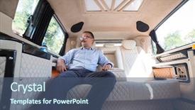  Presentation with car seat - PPT theme consisting of back seat of moving car background and a  colored foreground