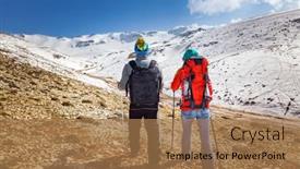  Presentation with winter family - Cool new slides with back-side-of-a-young backdrop and a coral colored foreground