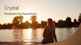  Presentation with dock - PPT theme having back sitting alone on dock background and a lemonade colored foreground