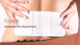  Presentation with back pain - Presentation design enhanced with back-spasm-a-woman-holding background and a lemonade colored foreground