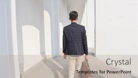  Presentation with modern building - Slides with back-stylish-young-businessman-wearing background and a mint green colored foreground