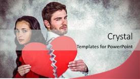  Presentation with animation - Audience pleasing presentation theme consisting of back to back holding heart backdrop and a light gray colored foreground