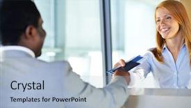  Presentation with passport - PPT theme having back to businessman at airport background and a light blue colored foreground