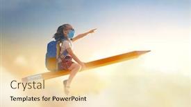  Presentation with back school education - Cool new presentation with back-to-school-after-quarantine backdrop and a lemonade colored foreground