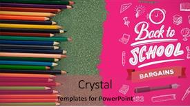  Presentation with back to school - Colorful PPT theme enhanced with back to school against overhead backdrop and a red colored foreground