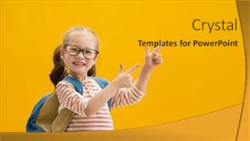  Presentation with back to school - Colorful presentation enhanced with back-to-school-and-happy backdrop and a gold colored foreground