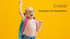  Presentation with back school - Presentation with back-to-school-and-happy background and a gold colored foreground