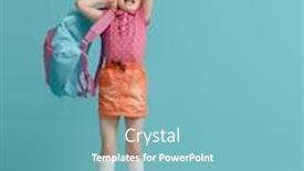  Presentation with back school - Cool new PPT theme with back-to-school-and-happy backdrop and a light blue colored foreground