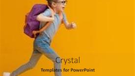  Presentation with study - Colorful PPT theme enhanced with back-to-school-and-happy backdrop and a gold colored foreground