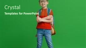  Presentation with study - Cool new slide set with back-to-school-and-happy backdrop and a forest green colored foreground