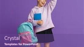  Presentation with back school - Amazing presentation having back-to-school-and-happy backdrop and a violet colored foreground