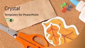  Presentation with craft - Audience pleasing presentation consisting of back to school autumn craft supplies backdrop and a coral colored foreground