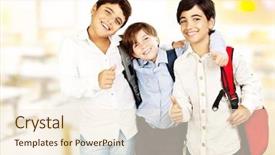  Presentation with back school education - Audience pleasing theme consisting of back to school boys best backdrop and a cream colored foreground