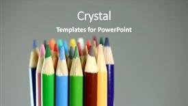  Presentation with colored pencils - Colorful PPT theme enhanced with back to school colored pencils backdrop and a gray colored foreground